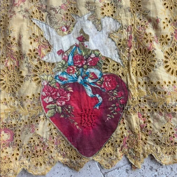 Magnolia Pearl My Sun Yellow Floral Embroidered and eyelet Blouse - Picture 6 of 9